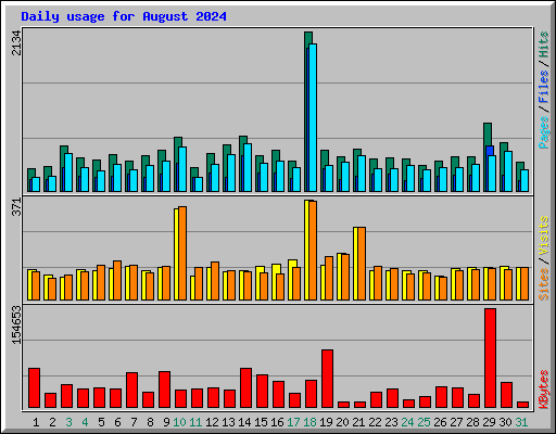 Daily usage for August 2024