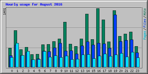 Hourly usage for August 2016