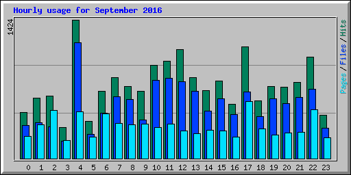 Hourly usage for September 2016