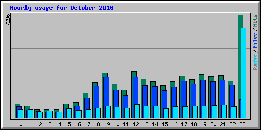 Hourly usage for October 2016