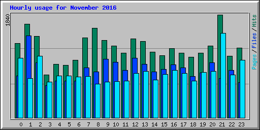 Hourly usage for November 2016