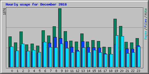 Hourly usage for December 2016