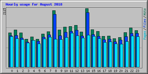 Hourly usage for August 2018