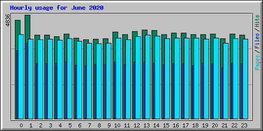 Hourly usage for June 2020