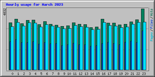 Hourly usage for March 2023